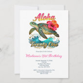  21st Birthday Tropical Ocean Beach Theme Einladung (Vorderseite)