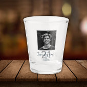 21st Birthday Twenty One Photo Trendy Script  Schnapsglas