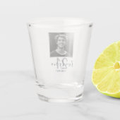 21st Birthday Twenty One Photo Trendy Script  Schnapsglas (Rückseite)