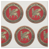 [220] Assyrian Winged Bull - Gold Lamassu Stoff (Muster)