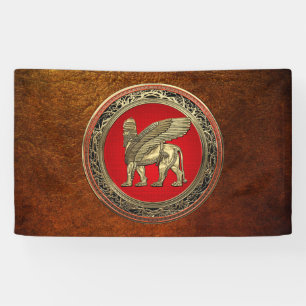 [220] Assyrian Winged Lion - Gold Lamassu Banner