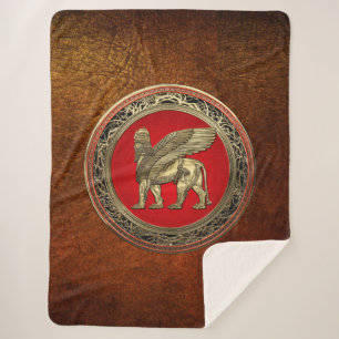 [220] Assyrian Winged Lion - Gold Lamassu Sherpadecke