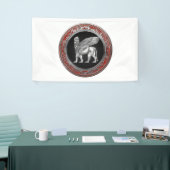 [220] Assyrian Winged Lion - Silver Lamassu Banner (Messeveranstaltung)