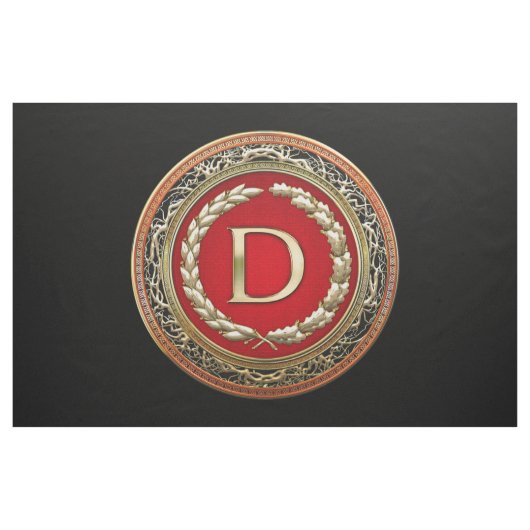 [220] "d-" GoldVintages Monogramm Stoff (Yard (91,4 cm))