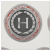 [220] "H" Vintage Silber-Monogramm Stoff (Nahaufnahme)