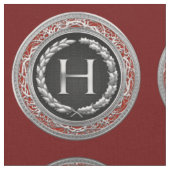 [220] "H" Vintage Silber-Monogramm Stoff (Nahaufnahme)