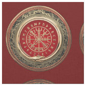 [220] Vegvisir - Viking Gold Magic Runic Compass Stoff (Nahaufnahme)