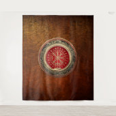 [220] Vegvisir - Viking Gold Magic Runic Compass Wandteppich (Vorderseite)