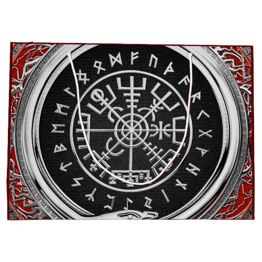 [220] Vegvisir - Viking Silver Magic Runic Compass Große Geschenktüte (Rückseite)