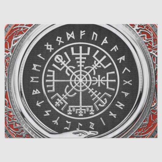 [220] Vegvisir - Viking Silver Magic Runic Compass Seidenpapier (Vorderseite)