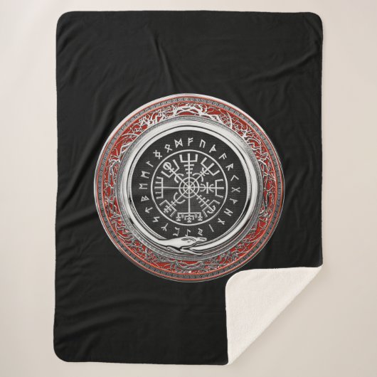 [220] Vegvisir - Viking Silver Magic Runic Compass Sherpadecke (Vorderseite)