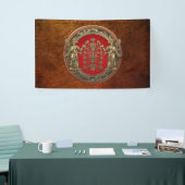 [220] Zwei goldene Ninurtas mit Baum des Lebens Banner (Messeveranstaltung)