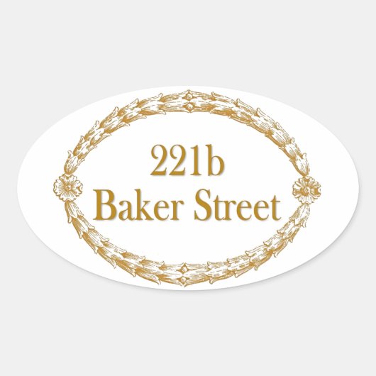 221b Baker Street Ovaler Aufkleber (Vorderseite)