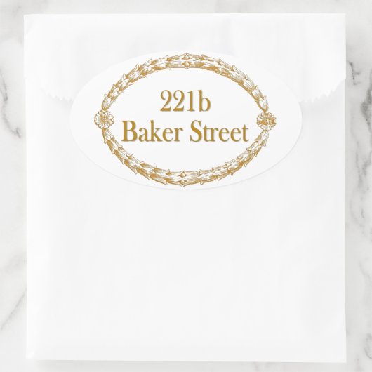 221b Baker Street Ovaler Aufkleber (Tasche)