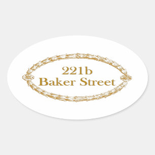 221b Baker Street Ovaler Aufkleber