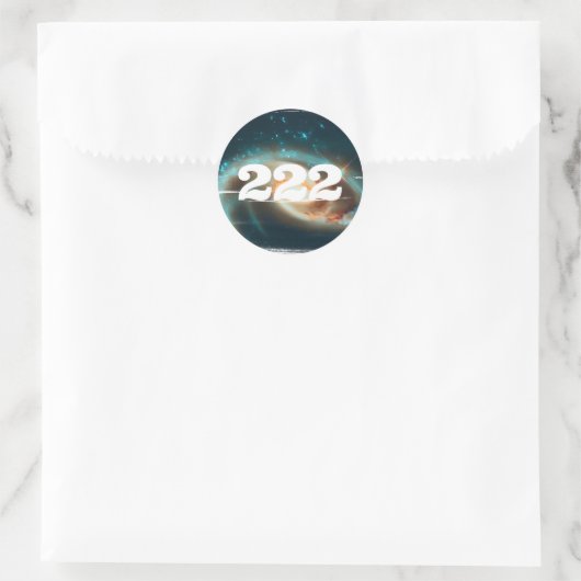 222 Alignment Angel Number Galaxy Manifestation Runder Aufkleber (Tasche)