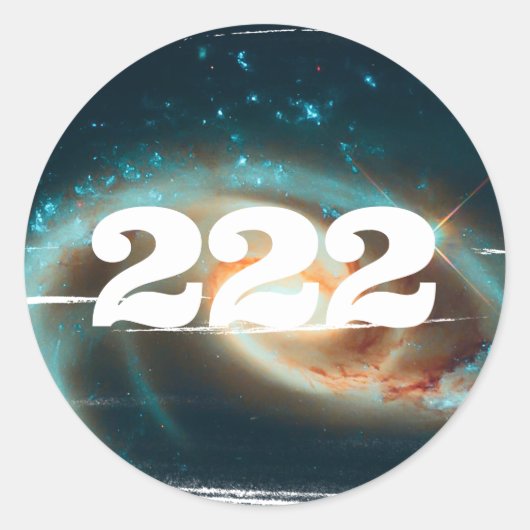 222 Alignment Angel Number Galaxy Manifestation Runder Aufkleber (Vorderseite)