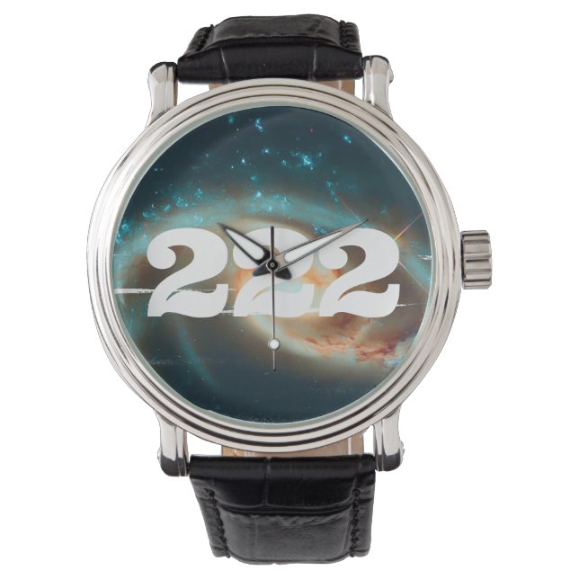 222 Alignment Angel Numbers Galaxy Armbanduhr (Vorderseite)