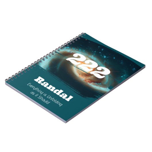 222 Engel Zahlen Galaxy Alignment High Vibes Notizblock (Linke Seite)