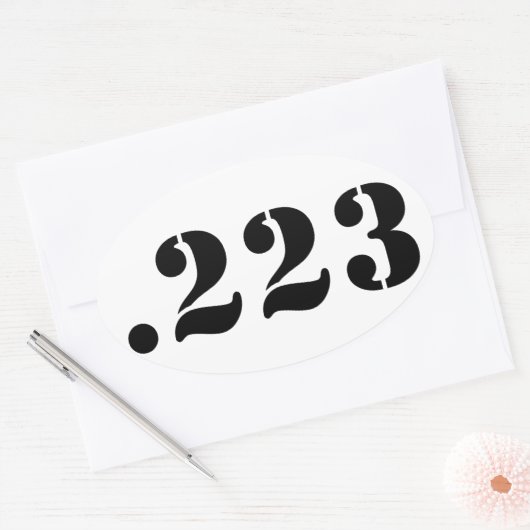 .223 OVALER AUFKLEBER (Umschlag)