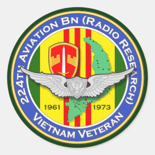 224. Avn Bn RR 2b - ASA Vietnam Runder Aufkleber