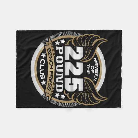 225 Pound Bench Press Club For Powerlifter Weightl Fleecedecke (Vorderseite (Horizontal))