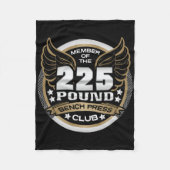 225 Pound Bench Press Club For Powerlifter Weightl Fleecedecke (Vorderseite)