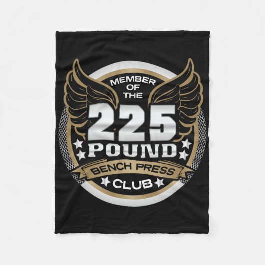 225 Pound Bench Press Club For Powerlifter Weightl Fleecedecke (Vorderseite)