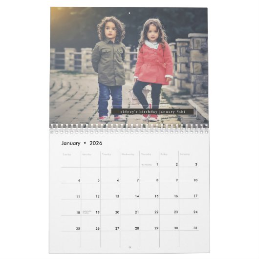 225 Skript-Foto-Kalender Kalender (Jan 2026)