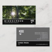 228 mit großem Bildschirm - Sun durch Bäume Visitenkarte (Vorne/Hinten)