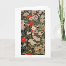 22. 牡丹小禽図, 若冲 Pfingstrosen u. kleine Vögel, Karte