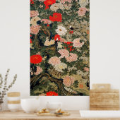 22. 牡 丹 小 図, 若 冲 Peonies & Small Birds, Jakuchū Poster (Küche)