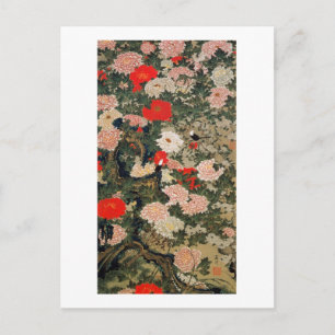 22. 牡 丹 小 図, 若 Peonys & Small Birds, Jakuchū Postkarte