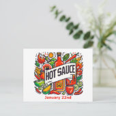 22.01. - Hot Sauce Day Postkarte (Stehend Vorderseite)