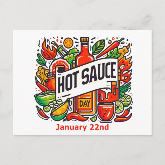 22.01. - Hot Sauce Day Postkarte (Vorderseite)