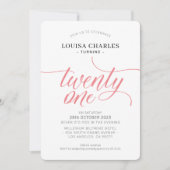 22-1 Geburtstag elegante Drehkreuz-Koralle Invi Einladung (Vorderseite)