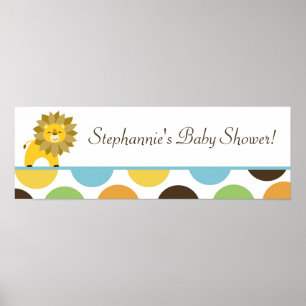 22,5"x19cm Personalisiertes Banner Dschungel König Poster