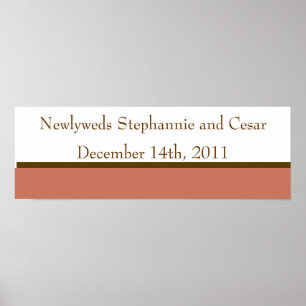 22,5"x7,5" Personalisiert Pink/Brown Mason Jars Poster