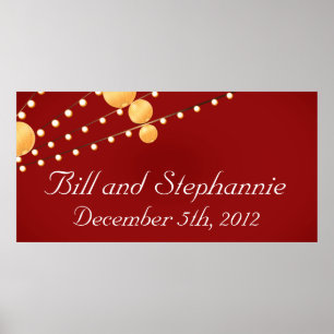 22,5"x7,5" Personalisierte Bannerpapierlaternen ro Poster