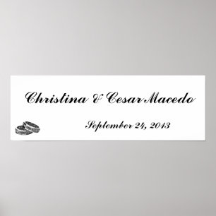 22,5"x7,5" Personalisierte DiamantenWedding B Poster