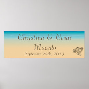 22,5"x7,5" Personalisierte Ocean Beach Shore Seash Poster