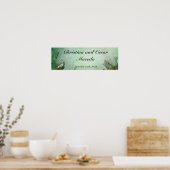 22,5"x7,5" Personalisierte Peacock Green Feathers Poster (Küche)