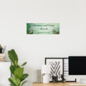 22,5"x7,5" Personalisierte Peacock Green Feathers Poster (Heimbüro)