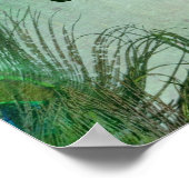 22,5"x7,5" Personalisierte Peacock Green Feathers Poster (Ecke)