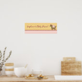 22,5"x7,5" Personalisierter Banner Abbys Farm Pink Poster (Küche)