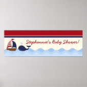 22,5"x7,5" Personalisierter Banner Ahoy Nautical W Poster (Vorne)