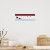 22,5"x7,5" Personalisierter Banner Ahoy Nautical W Poster (Küche)