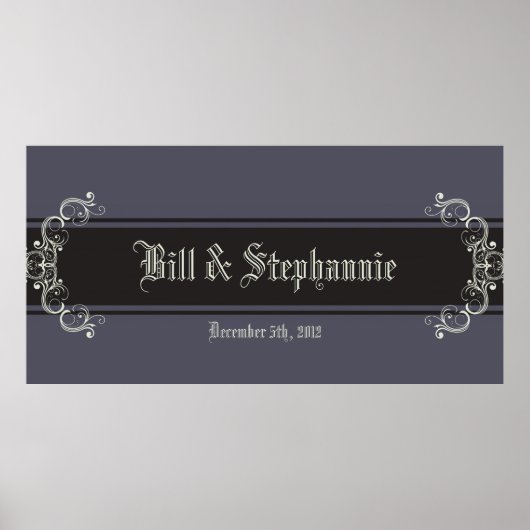 22.5"x7.5" Personalisierter Banner Black Krawatte Poster (Vorne)