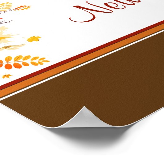22.5"x7.5" Personalisierter Banner Herbstzweig Ver Poster (Ecke)
