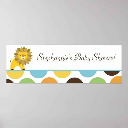 22.5"x7.5" Personalisierter Banner Jungle King Lio Poster (Vorne)